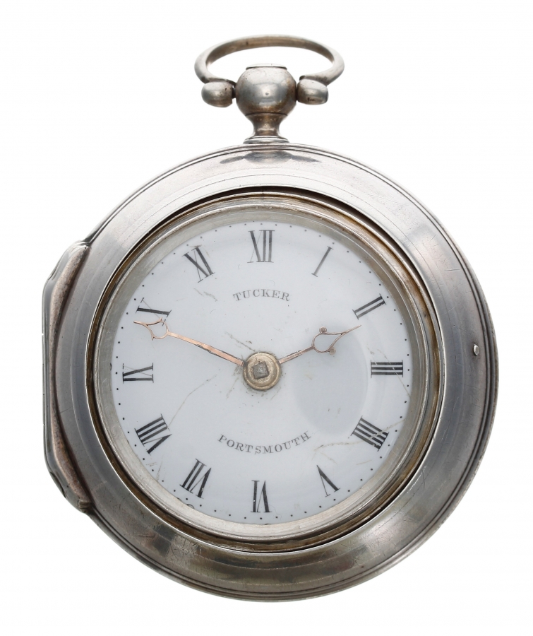 English 18th century silver pair cased verge pocket watch, London 1779 ...